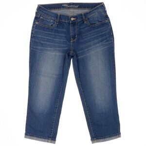 Old Navy Sweetheart Crop Jeans Size 6 Womens Cuffed Stretch Measures 31 x 21